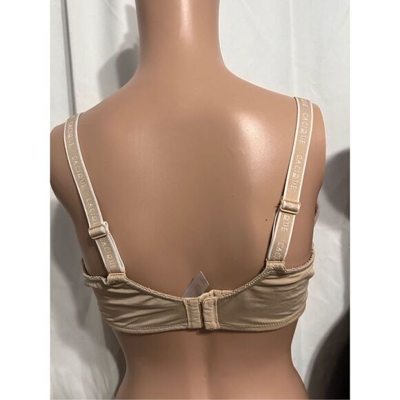 Cacique Lane Bryant Women’s TAN/Cream 36DD Adjustable Bra LOGO STRAPS GOOD CONDI - Picture 5 of 7